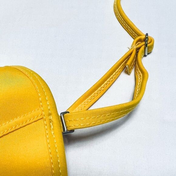 One Piece Swimsuit With Ruffle Mustard Yellow Size Small New - Picture 12 of 13